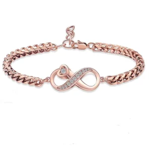 Asarmband Infinity Zirkonia Rozé