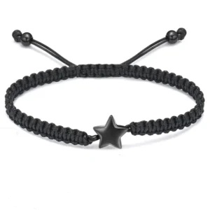 Asarmband ster zwart koord