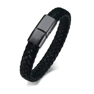 Asarmband zwart leer exclusief