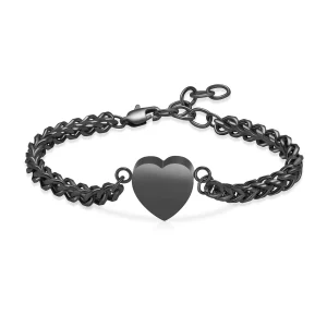 Asarmband zwartkleurig hart