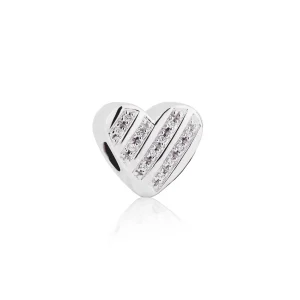 Asbedel – Zilver, hart lijnen van Zirkonia