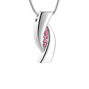 Ashanger edelstaal design roze Zirkonia