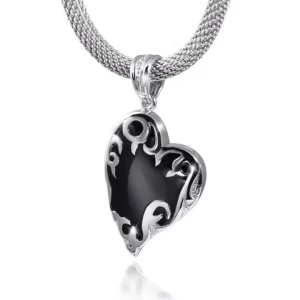 Ashanger Hart Zwart Accent – Sterling zilver