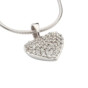 Ashanger Hartje met Zirkonia Zilver 46 steens