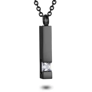 Ashanger zwart cilinder met Zirkonia