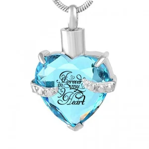 Assieraad Hartje Glas Aqua Blauw