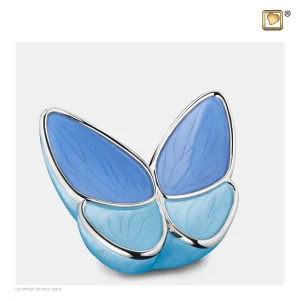Blauwe vlinder urn medium