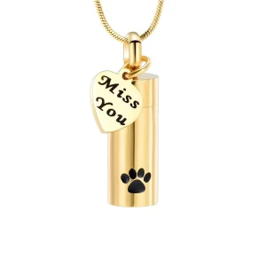 dieren ashanger koker goudkleurig rvs met pootje