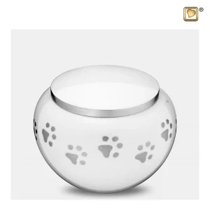 Dieren urn medium wit parelmoer