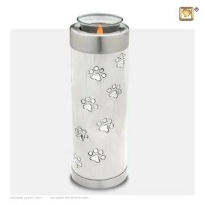 Dierenurn kaarshouder groot wit