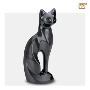 Dierenurn katvormig design zwart