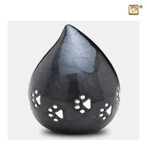 Dierenurn LoveDrop parelmoer zwart