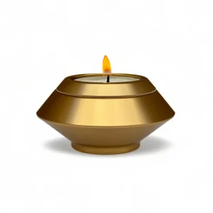 Goudkleurige metalen mini urn