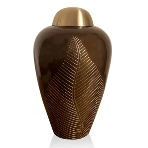 Grote Urn Goudkleurige Veer