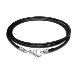 Leren collier RVS sluiting