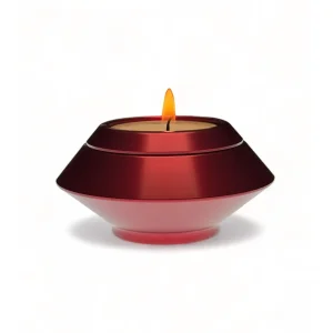 Metalen mini urn rood waxinelichthouder