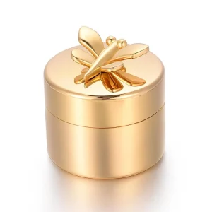 mini urn edelstaal – memory box, verguld met Vlinder