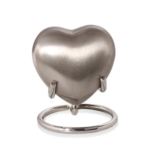 Mini urn hart glanzend – Zilverkleur
