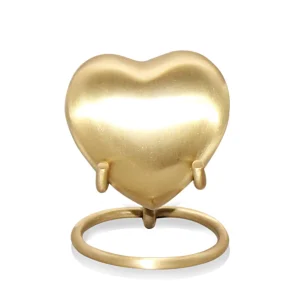 Mini urn messing hart goudkleurig