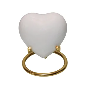 Mini urn messing hart ivoorwit