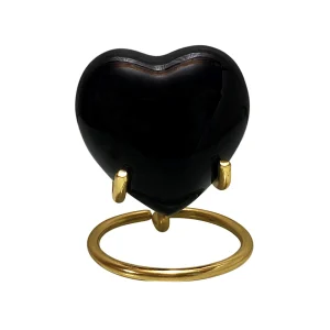 Mini urn messing hart zwart