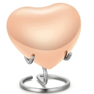 Mini urn rvs hart rosé kleurig