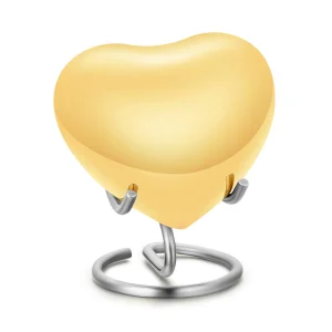 Mini urn rvs hart verguld