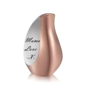 Mini Urn RVS Traan Rose verguld