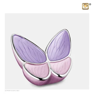 Roze vlinder urn medium