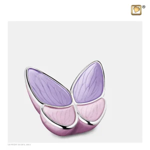 Roze vlinder urn mini