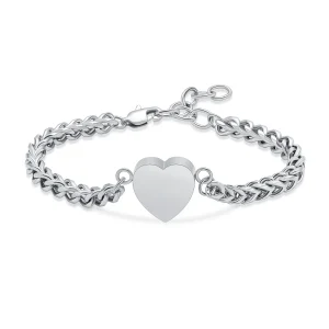 RVS Asarmband zilverkleurig hart