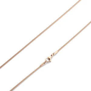 RVS ketting, slang rosékleurig