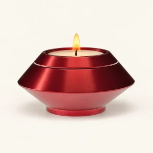 Candela™ mini urn en waxinelichthouder, rood metaal