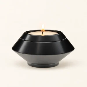 Asylia™ mini urn en waxinelichthouder, zwart metaal