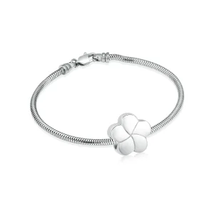 Zilverkleurige rvs bloem bedel design