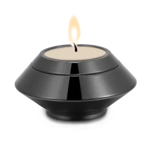 Zwarte mini edelstalen urn